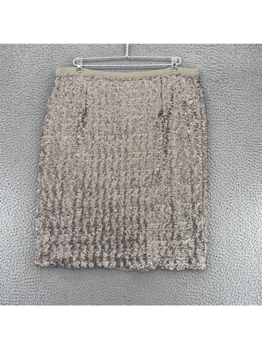 J Jill Skirt Womens Large Silver Sequins Pull On Knee Length Straight Pencil NWT - Picture 3 of 11